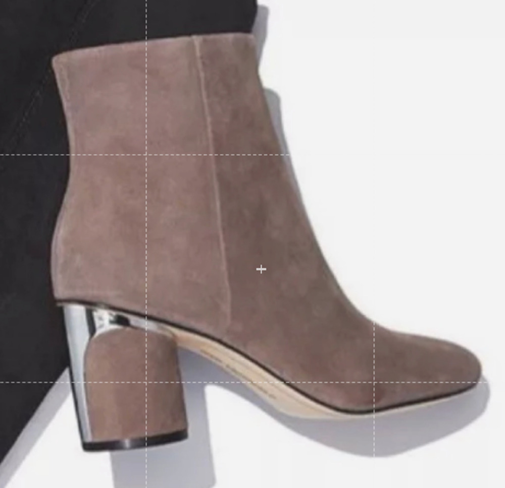 Karl Lagerfeld Boots Women's Size 9 Suede Block Heel Ankle Zip Designer Shoes